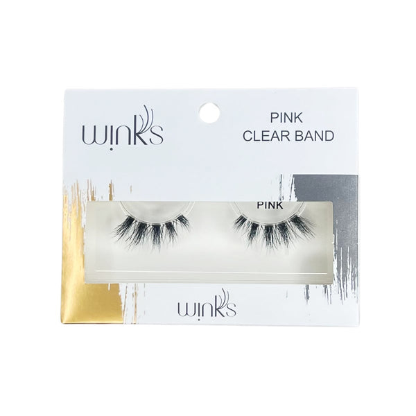 Winks Natural Faux Mink Eyelashes #29 Pink Lightweight Reusable