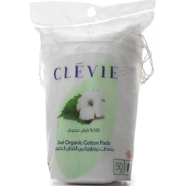 Clevie Square Organic Cotton Pads Soft Two-Sided Makeup Remover 50 Pieces