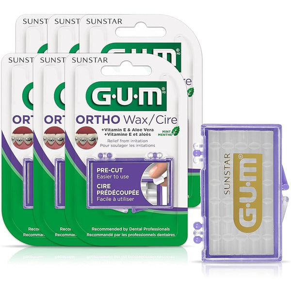 Gum Orthodontic Wax Mint Flavor Pre-Cut Strips with Vitamin E and Aloe Vera