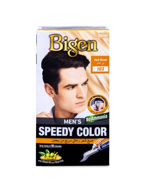 Bigen Men's Fast Hair Dye Dark Brown 103 Gray Coverage
