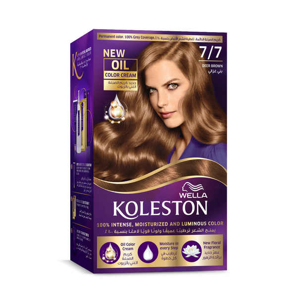 Koleston Kit 7/7 Deer Brown Hair Color Kit, Long-Lasting Shine