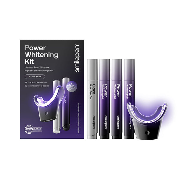 SMILEPEN Power Whitening and Care Kit with PAP Gel Pen and UV405 Accelerator, 8 Pieces