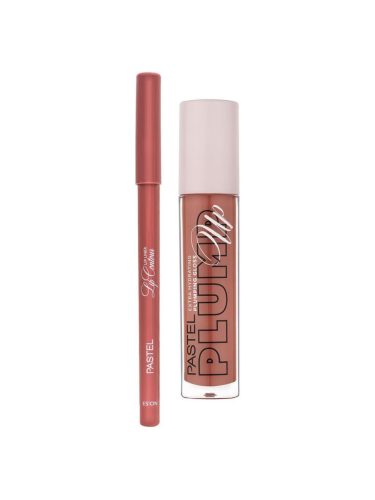 Pastel Plump Up Lip Gloss and Lip Contour Liner Set, Hydrating Finish, Shades 205 and 53