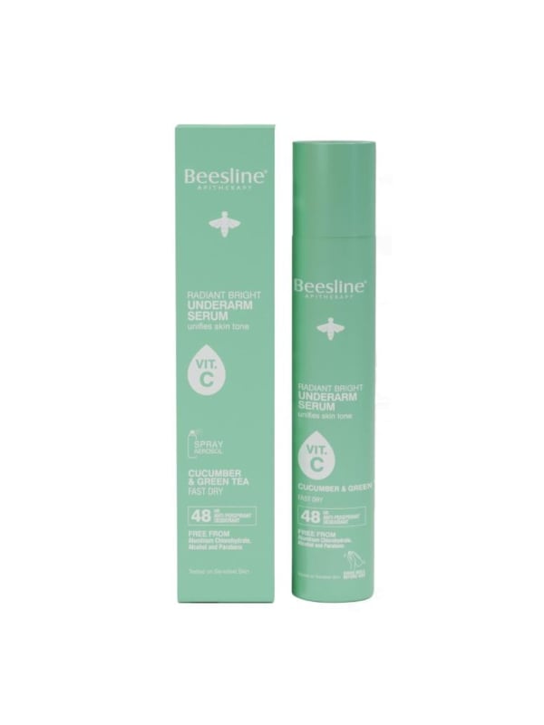 Beesline Radiant Bright Underarm Serum Spray, Cucumber & Green Tea, 150 ml