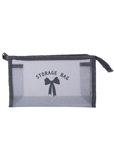 Salon System Makeup Bag Transparent Mesh Zip Closure Assorted Colors
