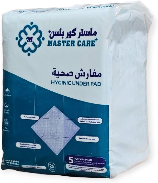 Master Care+ Medical Underpads Soft Protective Barrier, 25 Pieces