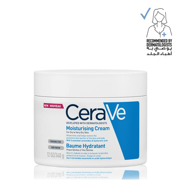 CeraVe Moisturizing Cream for Dry Skin, Hyaluronic Acid, Ceramides, Fragrance-Free Face and Body Cream