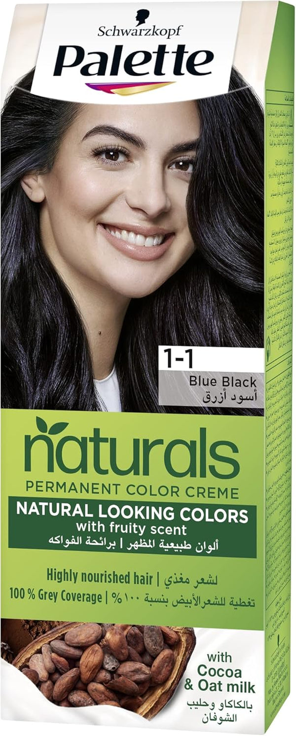 Palette PNC 1-1 Blue Black Cream Hair Color with Gray Coverage