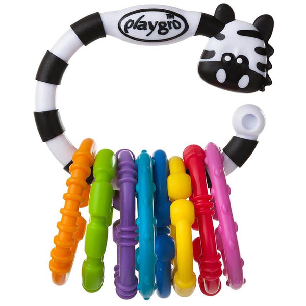 Playgro Zebra Links Stroller Toy Chain Colored Textured Rings, 1 Piece