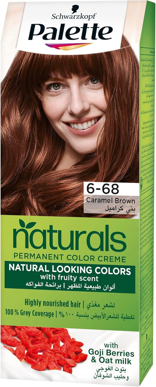Palette PNC 6-68 Caramel Brown Cream Hair Color with Gray Coverage