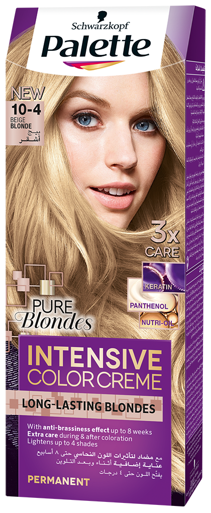 Palette ICC 10-4 Beige Blonde Cream Hair Color Dye, Gray Coverage, Granat Beige