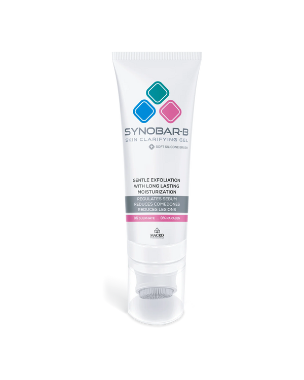 Synobar B Gentle Exfoliating Face Cleanser Gel with Soft Silicone Brush 100ml