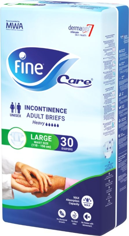 Fine Care Adult Diaper Briefs Large Absorbency and Odor Control 30 Pieces