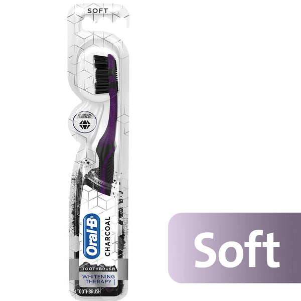 Oral-B Charcoal Toothbrush Soft Bristles Surface Stain Removal 1+1