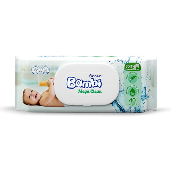 Bambi Baby Wipes Aloe Vera Lotion, 64 Sheets x 12 Packs