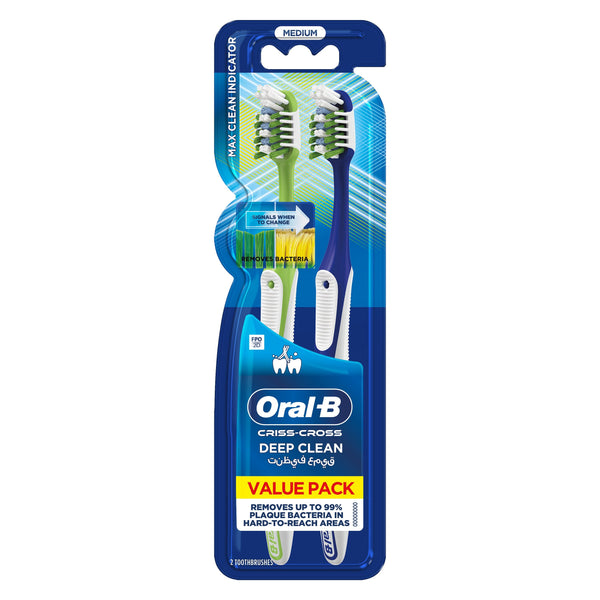 Oral-B Pro-Expert Max Clean Indicator Manual Toothbrushes, CrissCross Bristles, 2 Count
