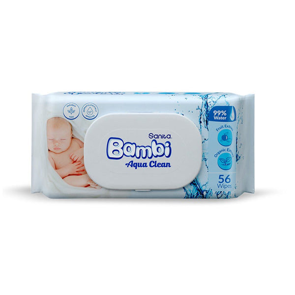 Bambi Baby Wipes Cream Aloe Vera Chamomile 64 Sheets, 12 Packs