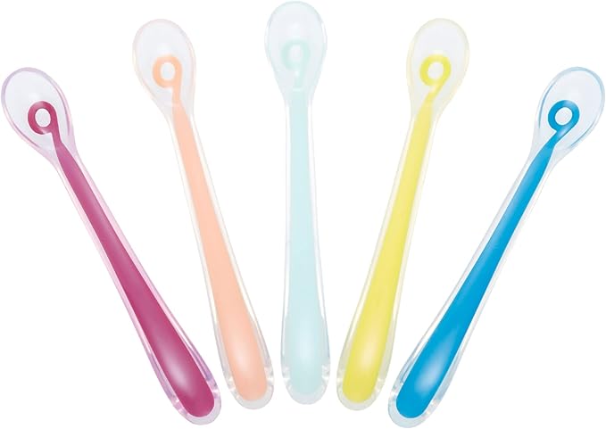 Babymoov Set of 5 Silicone Baby Feeding Spoons 1st Age Multicolor