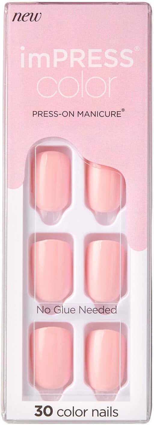 KISS imPRESS Color Press-On Nails, Pure Fit, Pick Me Pink, 30 Count