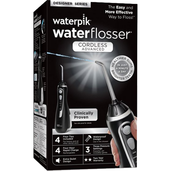 Waterpik Cordless Advanced Water Flosser Rechargeable Waterproof Jet Black