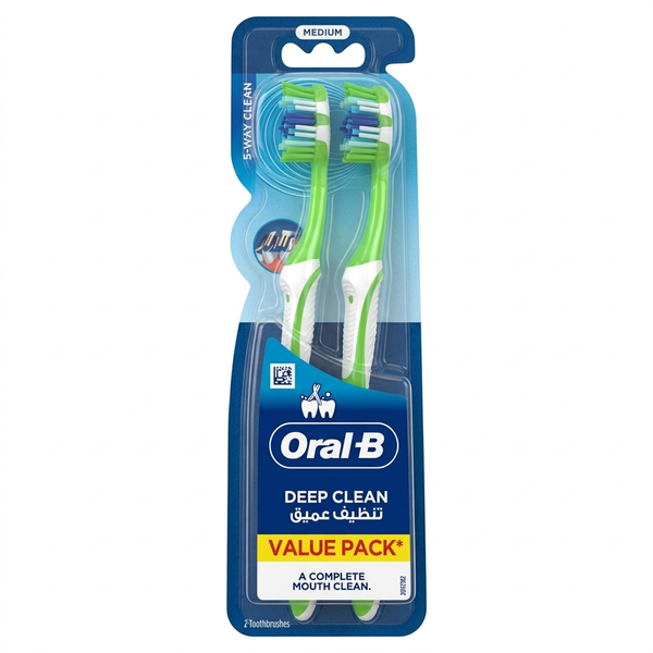 Oral-B Deep Clean 5-Way Toothbrush Medium Bristles Value Pack 1+1 Free