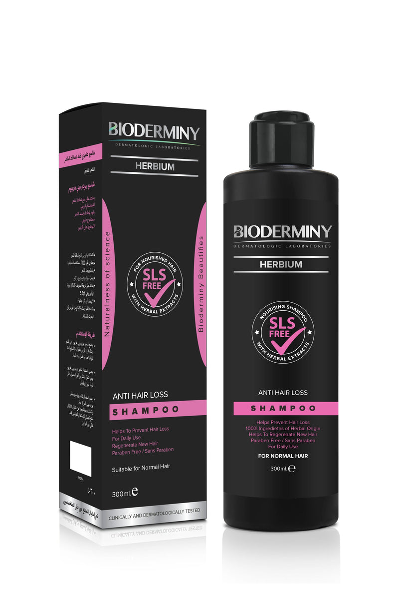 Bioderminy Herbium Shampoo pH-Balanced SLS-Free Olive Oil Vitamins A&E Normal Hair 300ml