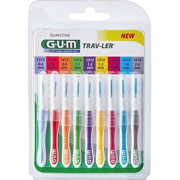 G.U.M Trav-Ler Interdental Brushes with Ventilated Protective Cap, 4 Pack