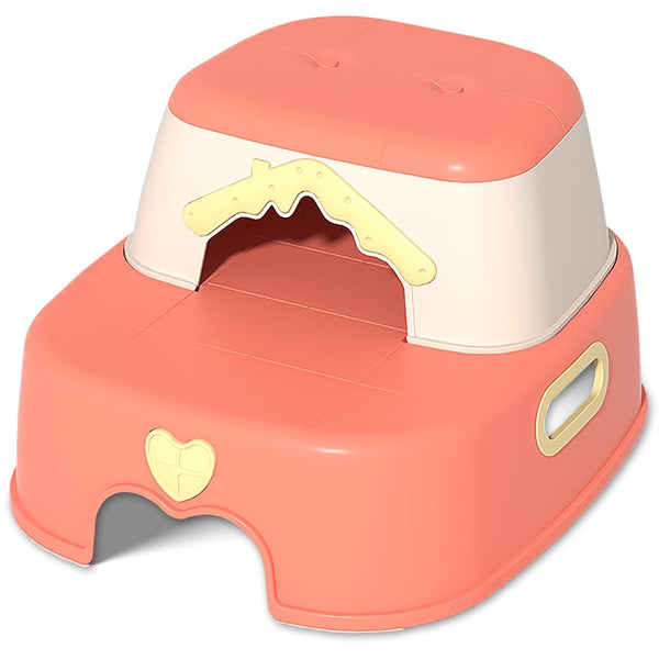 SAMBOX Eazy Kids 2-in-1 Step Stool, Pink, TPE, Non-Slip