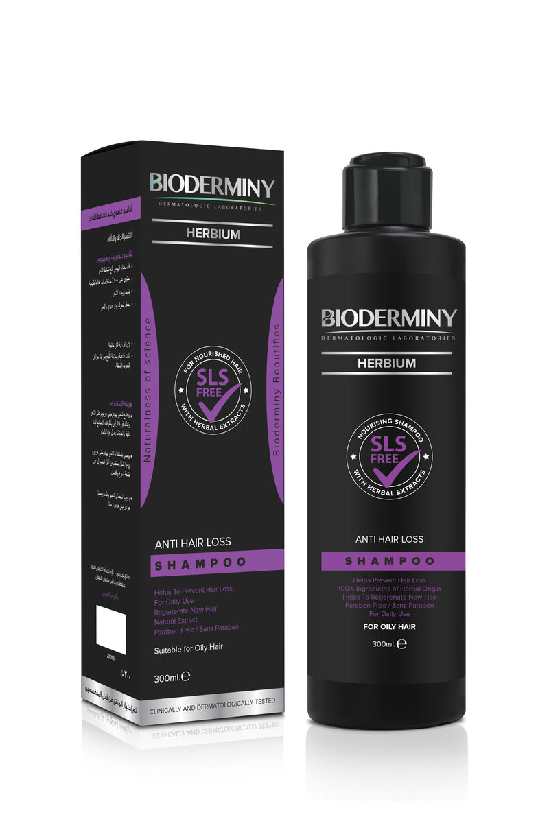 Bioderminy Herbium Shampoo for Oily Hair, SLS-Free with Vitamin A, Flavonoids and Honey, 300 ml