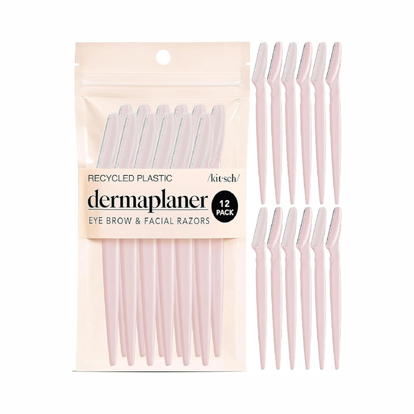 Kitsch Dermaplaning Facial Razors Stainless Steel Eyebrow Trimming Blades 12 Pieces