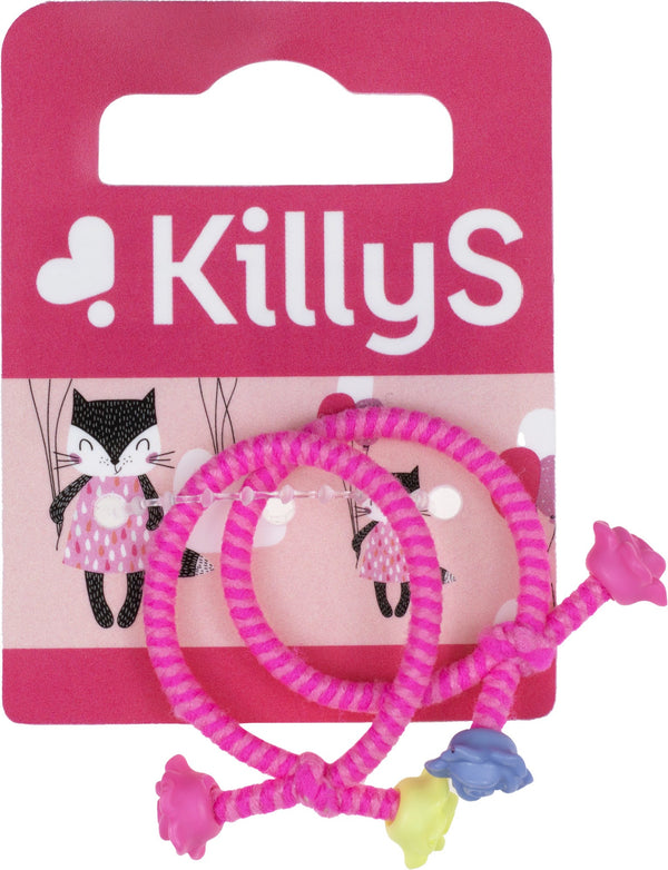 Killys Kids Hair Ties Elastic Neon Pink 2 Pieces