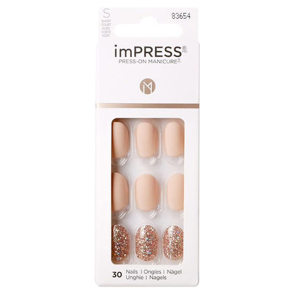KISS imPRESS Evanesce Kim003C 3S Press-On False Nails, 30-Piece Set