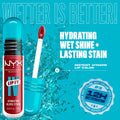 NYX Professional Makeup Lip I.V. Hydrating Gloss Stain Wet Shine Vitamin-Infused Drippin' In Rose