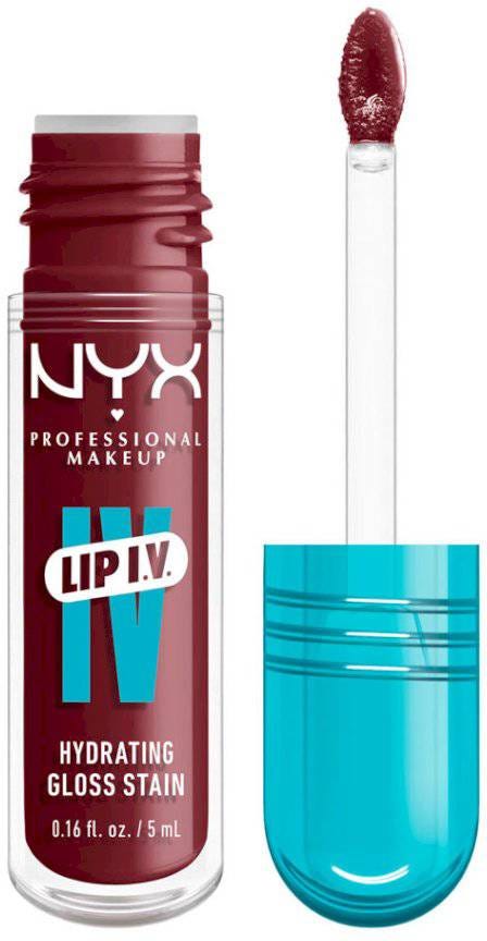 NYX Professional Makeup Lip I.V. Hydrating Gloss Stain Wet Shine Vitamin-Infused Drippin' In Rose