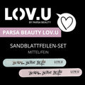 PARSA Beauty LOV.U Nail File Set, Medium and Fine Grit 180/240, Mint and Pink