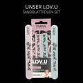 PARSA Beauty LOV.U Nail File Set, Medium and Fine Grit 180/240, Mint and Pink