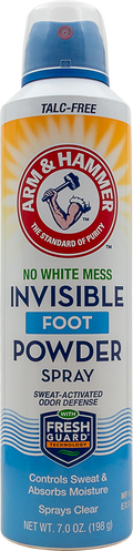 Arm & Hammer Invisible Foot Powder Spray Talc-Free Moisture Absorbing Fresh Scent 198 g