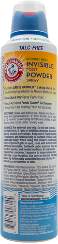 Arm & Hammer Invisible Foot Powder Spray Talc-Free Moisture Absorbing Fresh Scent 198 g