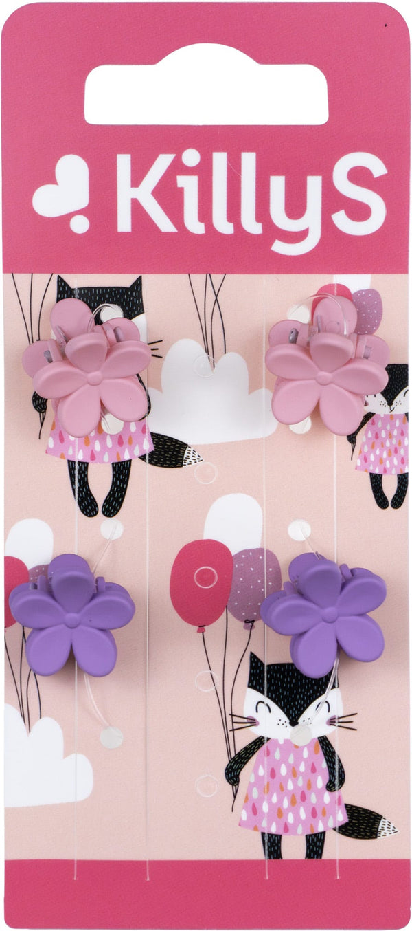 KillyS Kids Flower Hair Clips Colorful Floral Design 4 Pieces