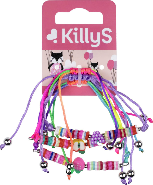 KillyS Kids Fruit Charm Bracelets Adjustable Colorful Set, 3 Pieces