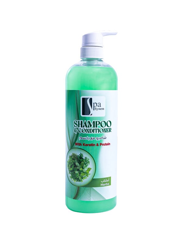 Spa System Herbal Shampoo and Conditioner for All Hair Types, 1000ml