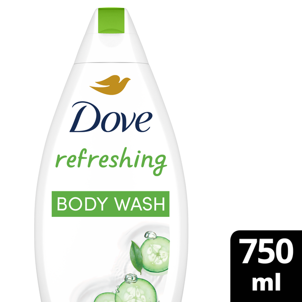 Dove Refreshing Body Wash Cucumber and Green Tea Moisturizing Formula 750 ml