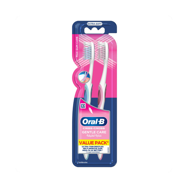 Oral-B Gum & Enamel Care Extra Soft Toothbrushes, Ergonomic Handle, 2-Pack
