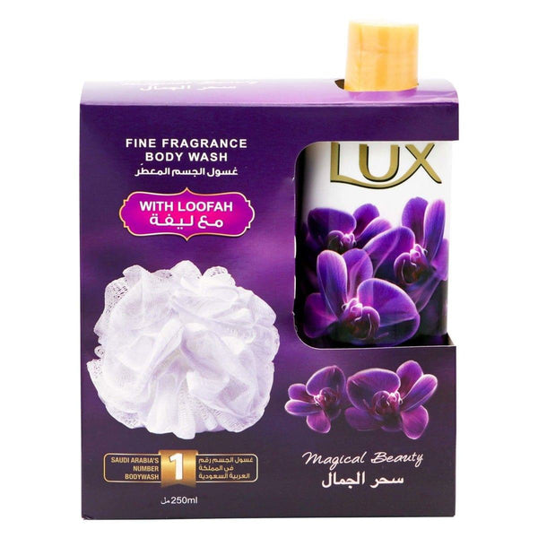 LUX Enchanted Orchid Scented Body Wash with Loofah
