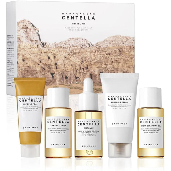 SKIN1004 Madagascar Centella Travel Kit Ampoule Foam Toner Ampoule Cream Cleansing Oil
