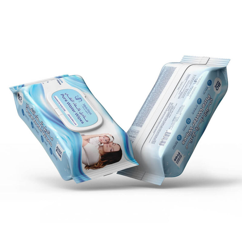 Mada Hayat Pure Water Baby Wipes 99% Purified Water Vitamin E and B5 80 Wipes