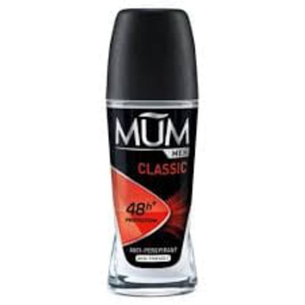 Mum Classic Deodorant Roll-On For Men, Alcohol-Free, Clean Scent