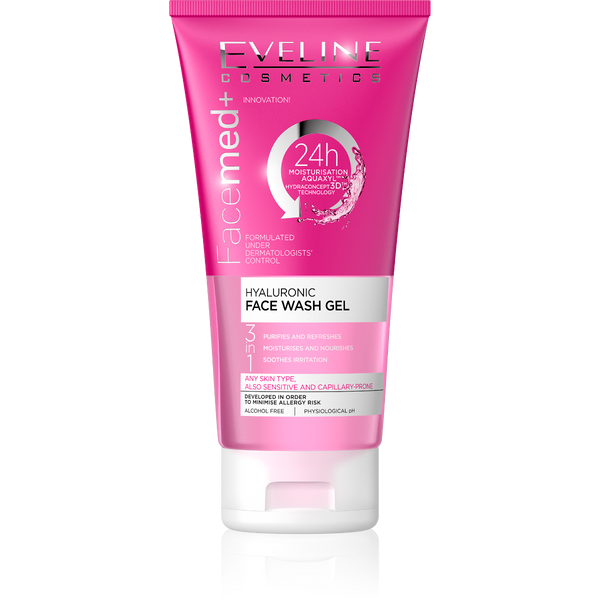 Eveline Facemed+ Hyaluronic Face Wash Gel for All Skin Types