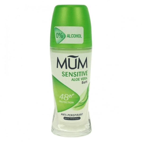 MUM Sensitive Roll-On Deodorant Aloe Vera Unperfumed Alcohol-Free