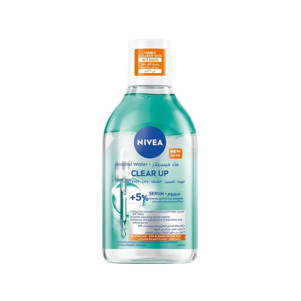 NIVEA Clear Up Micellar Water, Serum Formula with Niacinamide and Salicylic Acid, 400ml